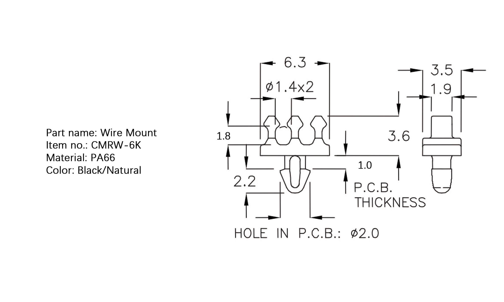 Plastic Wire Mount CMRW-6K